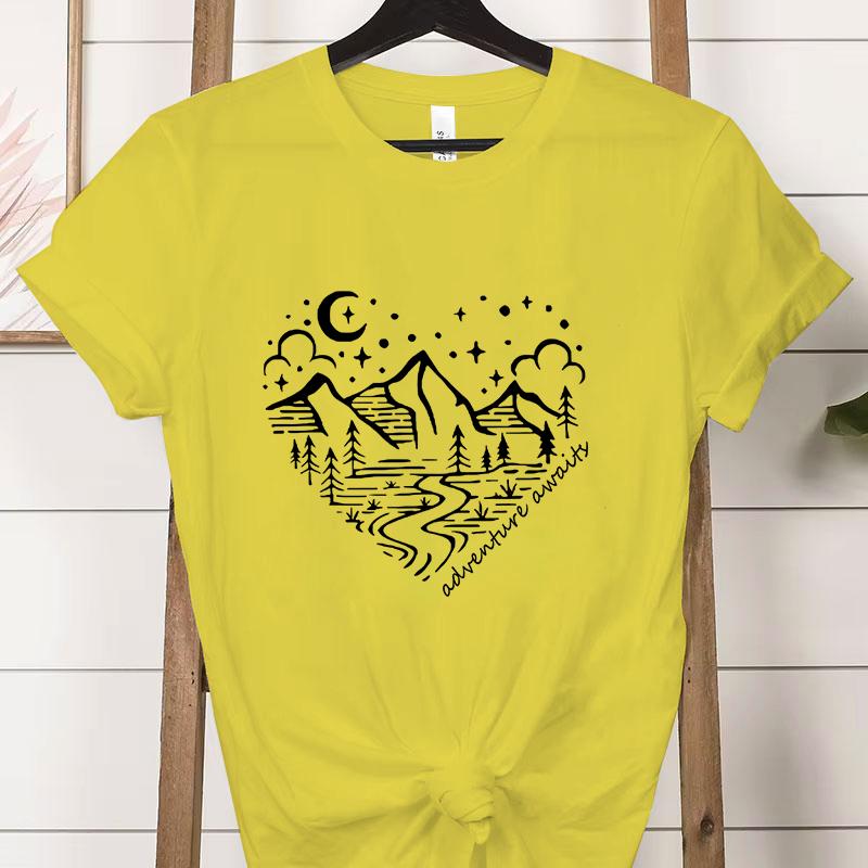 Женская футболка с коротким рукавом и круглым вырезом, подарки для горных походов, забавная футболка для кемпинга, приключения ждут, женские футболки с графикой для активного отдыха 3XL
Женская футболка с коротким рукавом и круглым вырезом, подарки для горных походов, забавная футболка для кемпинга, приключения ждут, женские футболки с графикой для активного отдыха 3XL