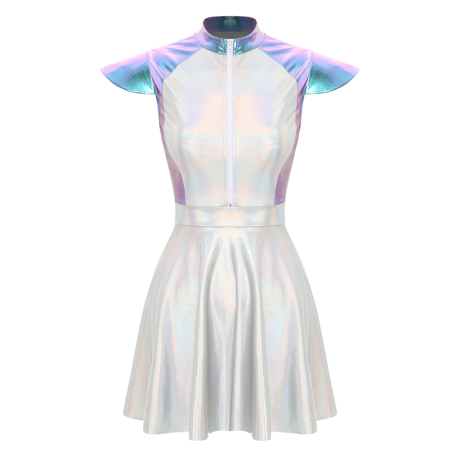 Womens Halloween Alien Cosplay Costume Outer Space Cutie Design Cap Sleeve Aline Glittering Dress Up Party Costume S синій
Womens Halloween Alien Cosplay Costume Outer Space Cutie Design Cap Sleeve Aline Glittering Dress Up Party Costume S синій