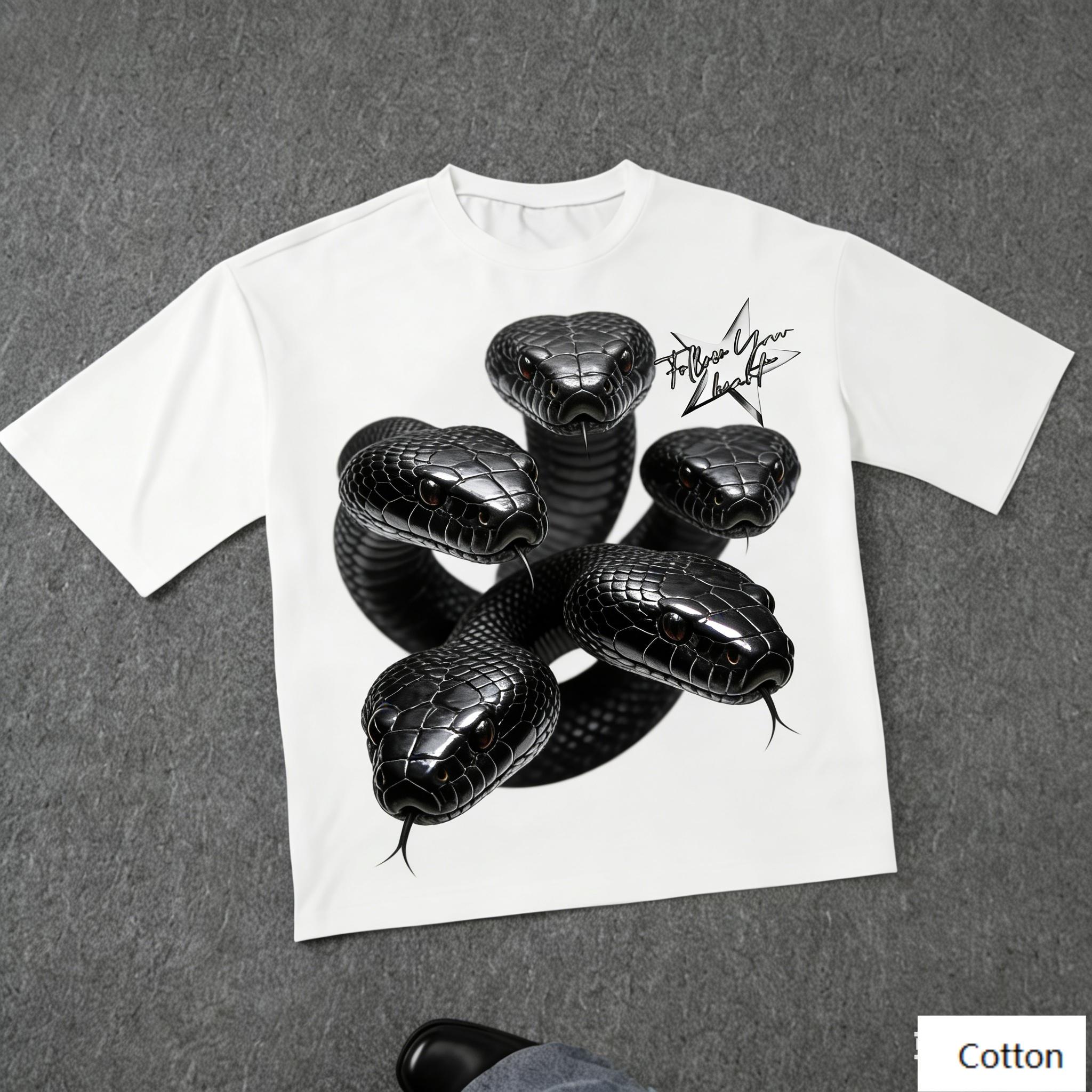 Streetwear Unisex Cotton TShirt Featuring Edgy Black Snake Head Design and Follow Your Heart Star Hip Hop Punk Style Top S
Streetwear Unisex Cotton TShirt Featuring Edgy Black Snake Head Design and Follow Your Heart Star Hip Hop Punk Style Top S