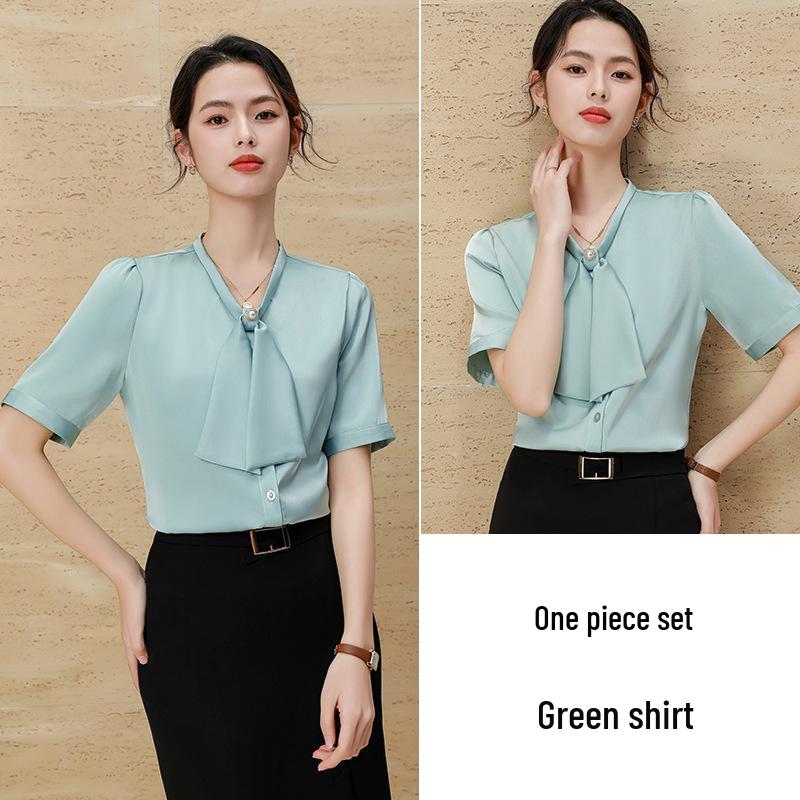 Женская розовая шифоновая блузка с коротким рукавом из сатина с бантом - Летняя коллекция 2024 XXL
Женская розовая шифоновая блузка с коротким рукавом из сатина с бантом - Летняя коллекция 2024 XXL