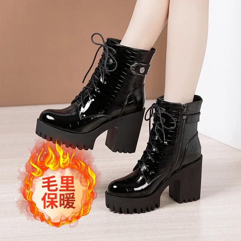 Маленький размер 32-43 Лакированные туфли Британский патент Плюшевые Зимние 2025 Женские Ботильоны на высоком блочном каблуке Массивная платформа Короткие ботинки 34
Маленький размер 32-43 Лакированные туфли Британский патент Плюшевые Зимние 2025 Женские Ботильоны на высоком блочном каблуке Массивная платформа Короткие ботинки 34