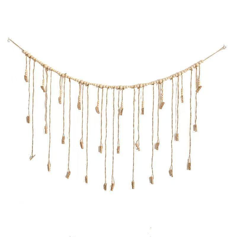 Home Decoration Photo Wall Wooden Beads Hemp Rope Clip Wall Hanging Living Room Background Decor Wall Photo Storage Display Clip
Home Decoration Photo Wall Wooden Beads Hemp Rope Clip Wall Hanging Living Room Background Decor Wall Photo Storage Display Clip