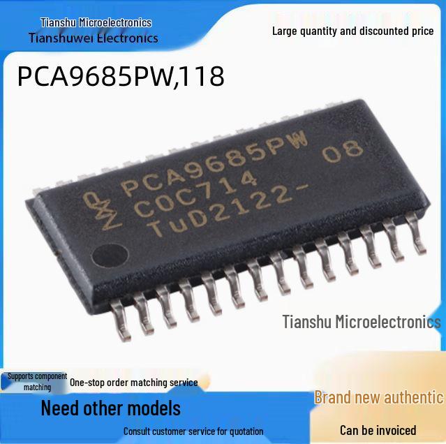 PCA9685PW TSSOP-28 I2C 5V LED Controller Chip
PCA9685PW TSSOP-28 I2C 5V LED Controller Chip