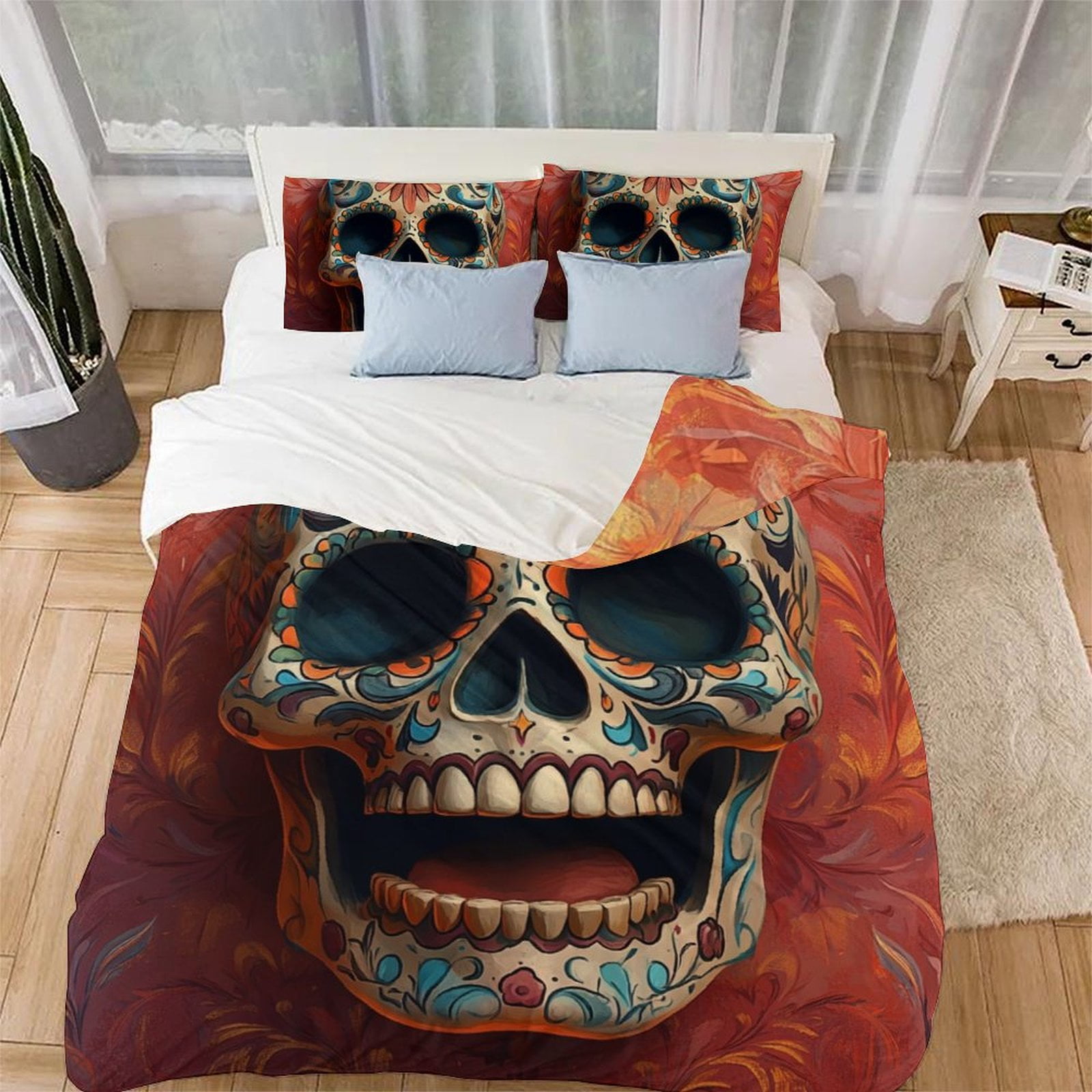 Comforter Horror Theme Printed Skull Pattern Bedroom Bedding Suitable Children Boys Girls And Adults Warm Soft Breathable Comforter (quilt)-EU Single(135*200cm)3pcs
Comforter Horror Theme Printed Skull Pattern Bedroom Bedding Suitable Children Boys Girls And Adults Warm Soft Breathable Comforter (quilt)-EU Single(135*200cm)3pcs