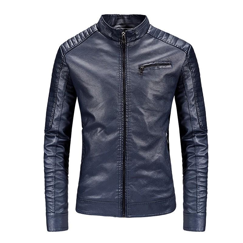 Мужская тонкая весенне-осенняя новая приталенная куртка из мотоциклетной кожи в корейском стиле плюс бархат, красивая молодежная 4XL