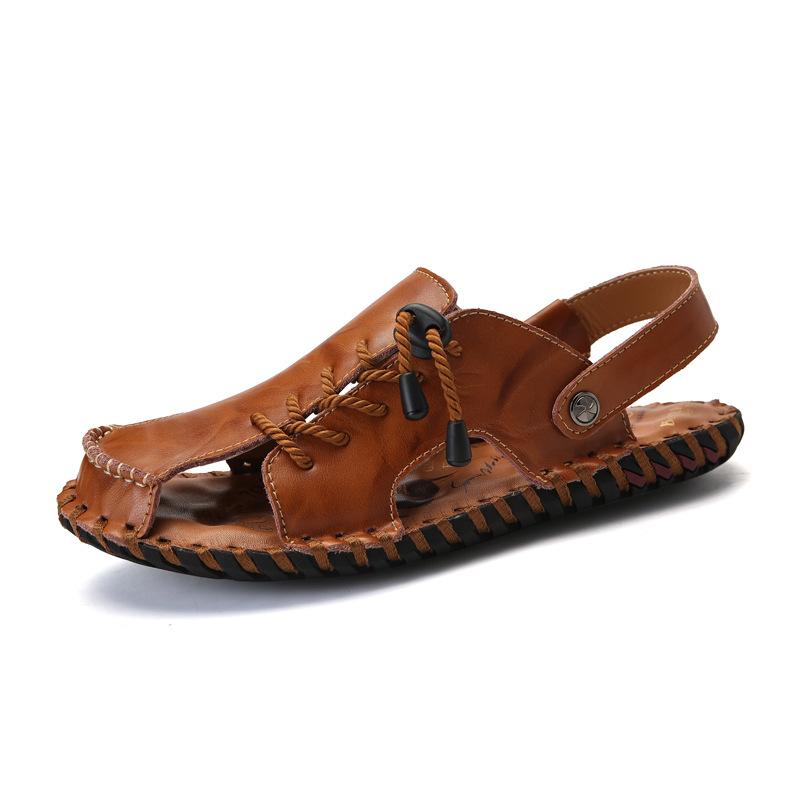 Summer new bag head slippers genuine leather sandals men s soil handwoven Roman sandals bag toes beach shoes 48
Summer new bag head slippers genuine leather sandals men s soil handwoven Roman sandals bag toes beach shoes 48