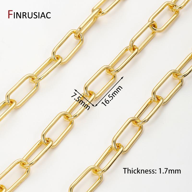 18K Gold Plated Brass Big Square Link Chains For Necklace,7.5*16.5mm Cable Chains for DIY Handmade Jewelry Making Accessories 1 meter
18K Gold Plated Brass Big Square Link Chains For Necklace,7.5*16.5mm Cable Chains for DIY Handmade Jewelry Making Accessories 1 meter