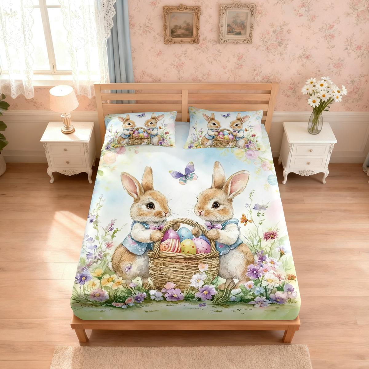 3Pcs Easter Happy Cartoon Rabbit Printed Chipless Bed Sheet Set Multi Size Soft Bed Cover Bedroom Bedding Machine Washable 90x191cm
3Pcs Easter Happy Cartoon Rabbit Printed Chipless Bed Sheet Set Multi Size Soft Bed Cover Bedroom Bedding Machine Washable 90x191cm