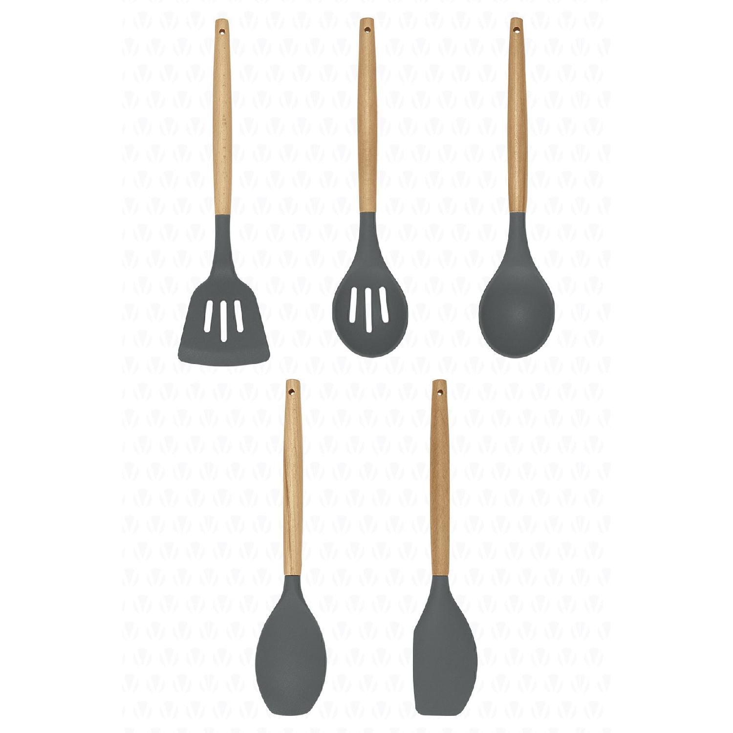 Lingo 5 Piece Silicone Kitchen Cooking Utensils Set With Bamboo Handle Gray сірий колір
Lingo 5 Piece Silicone Kitchen Cooking Utensils Set With Bamboo Handle Gray сірий колір