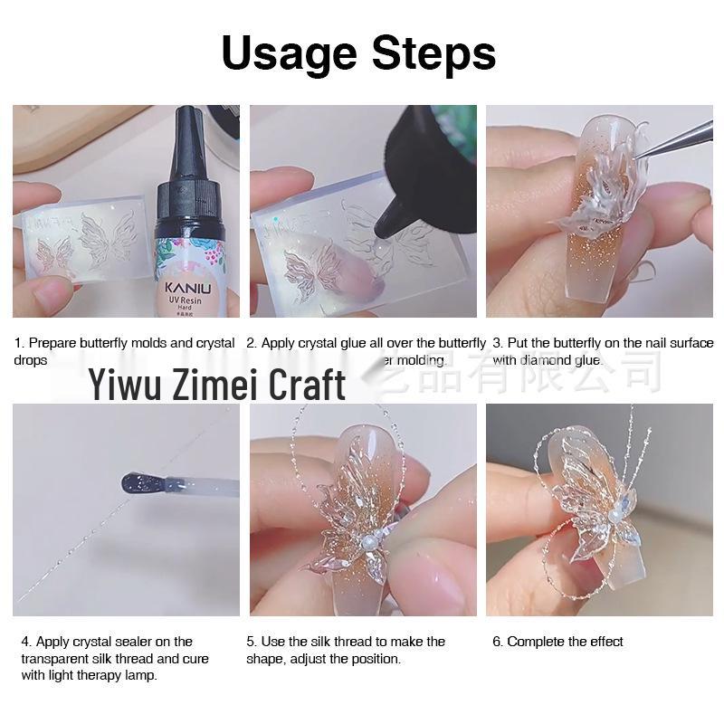 Dreamy Crystal Butterfly Nail Art Decorations: Transparent Silk Thread & Fairy Style
Dreamy Crystal Butterfly Nail Art Decorations: Transparent Silk Thread & Fairy Style