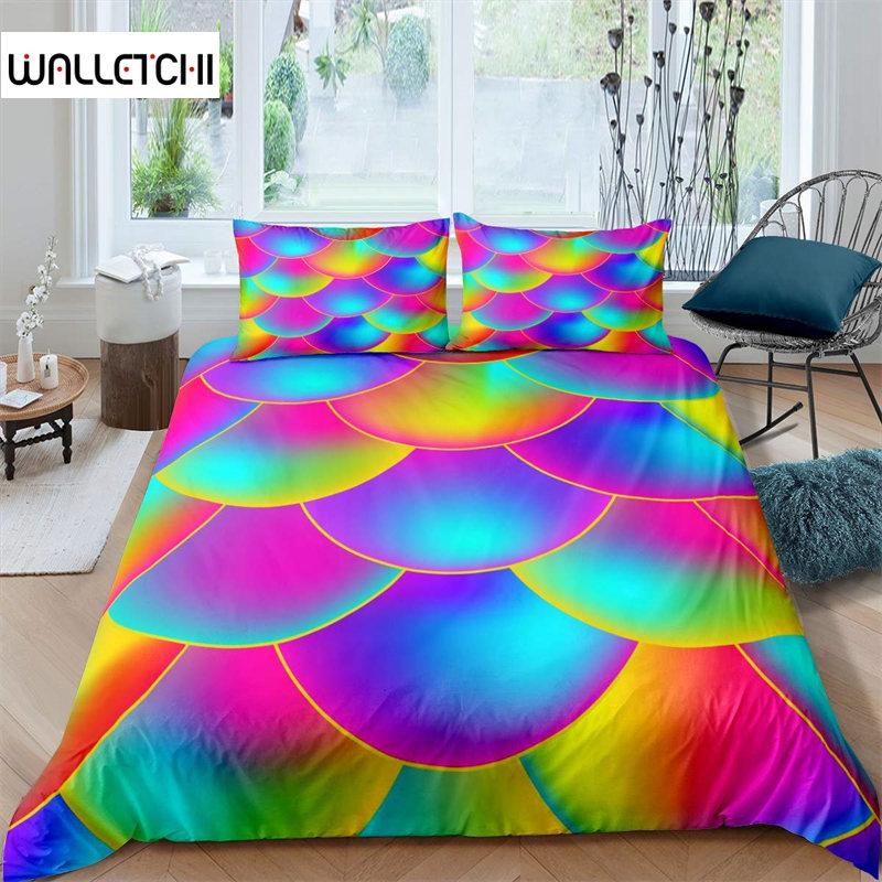 Colorful Mermaid Scale Duvet Cover Fish Scales Print Bedding Set King Full For Kids Boy Girls Ocean Marine Theme Comforter Cover EU single(135x200cm)
Colorful Mermaid Scale Duvet Cover Fish Scales Print Bedding Set King Full For Kids Boy Girls Ocean Marine Theme Comforter Cover EU single(135x200cm)