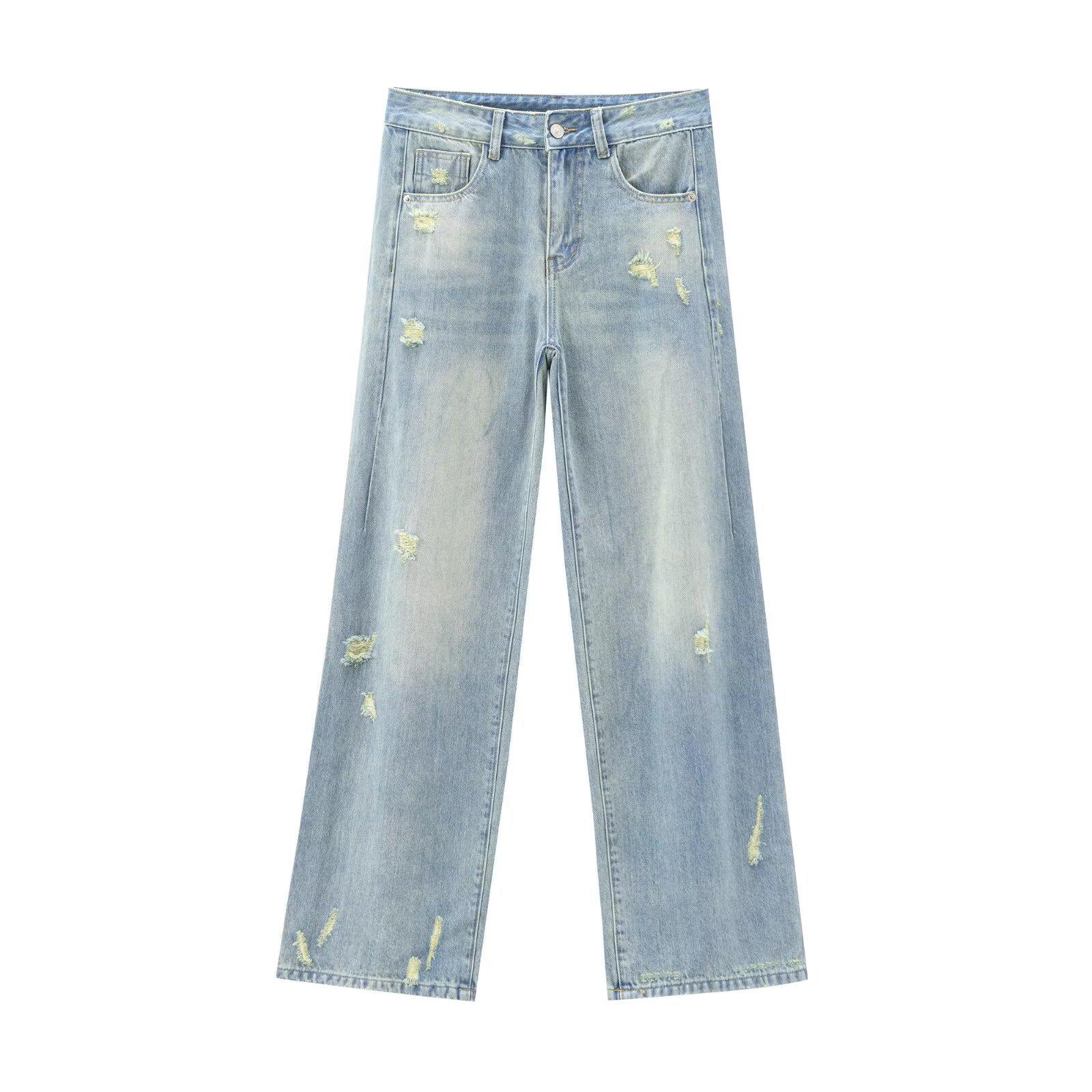 2024 Autumn Women s Distressed Mid-Waist Straight-Leg Jeans - French-Inspired European & American Fashion Trend L
2024 Autumn Women s Distressed Mid-Waist Straight-Leg Jeans - French-Inspired European & American Fashion Trend L