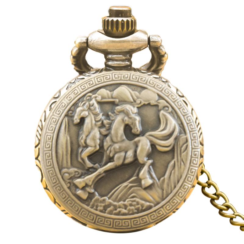 Small Vintage Bronze Steampunk Steed Carved Trumpet Quartz Pocket Watch Necklace Pendant Clock Chain Men Women Chain Gift
Small Vintage Bronze Steampunk Steed Carved Trumpet Quartz Pocket Watch Necklace Pendant Clock Chain Men Women Chain Gift
