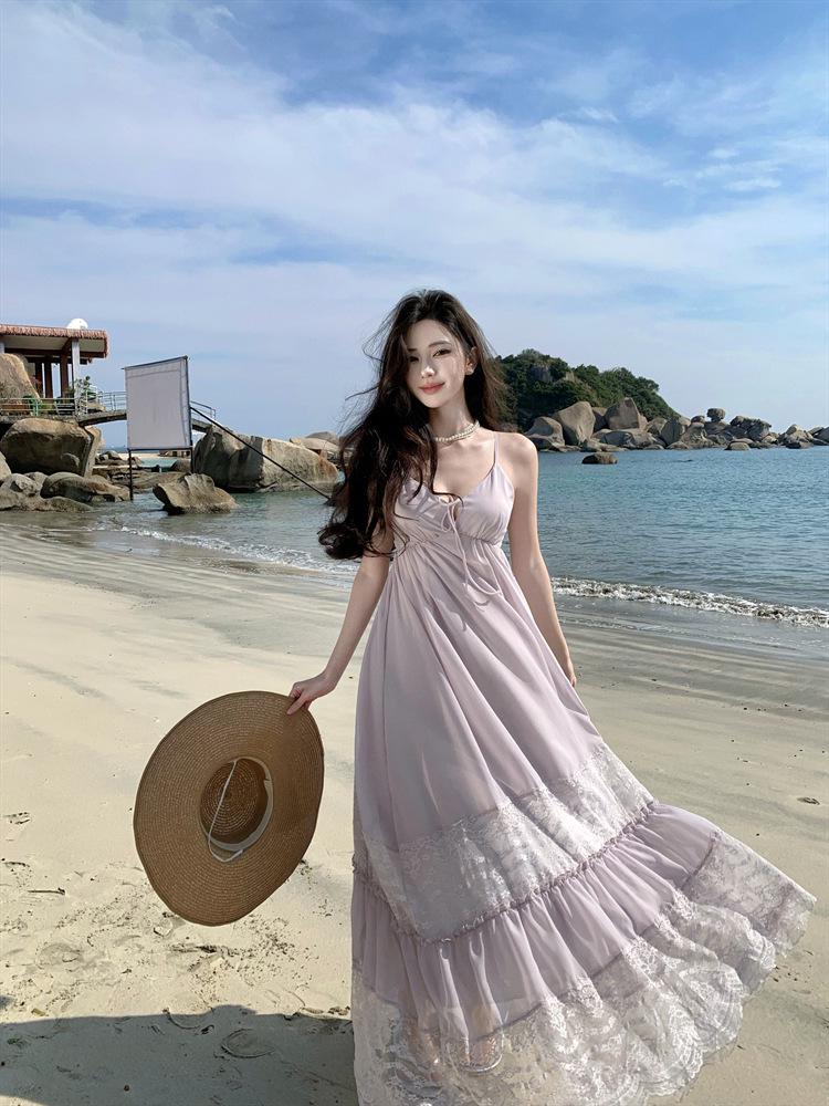 Романтичное кружевное платье-комбинация для женщин Medium светло-серый