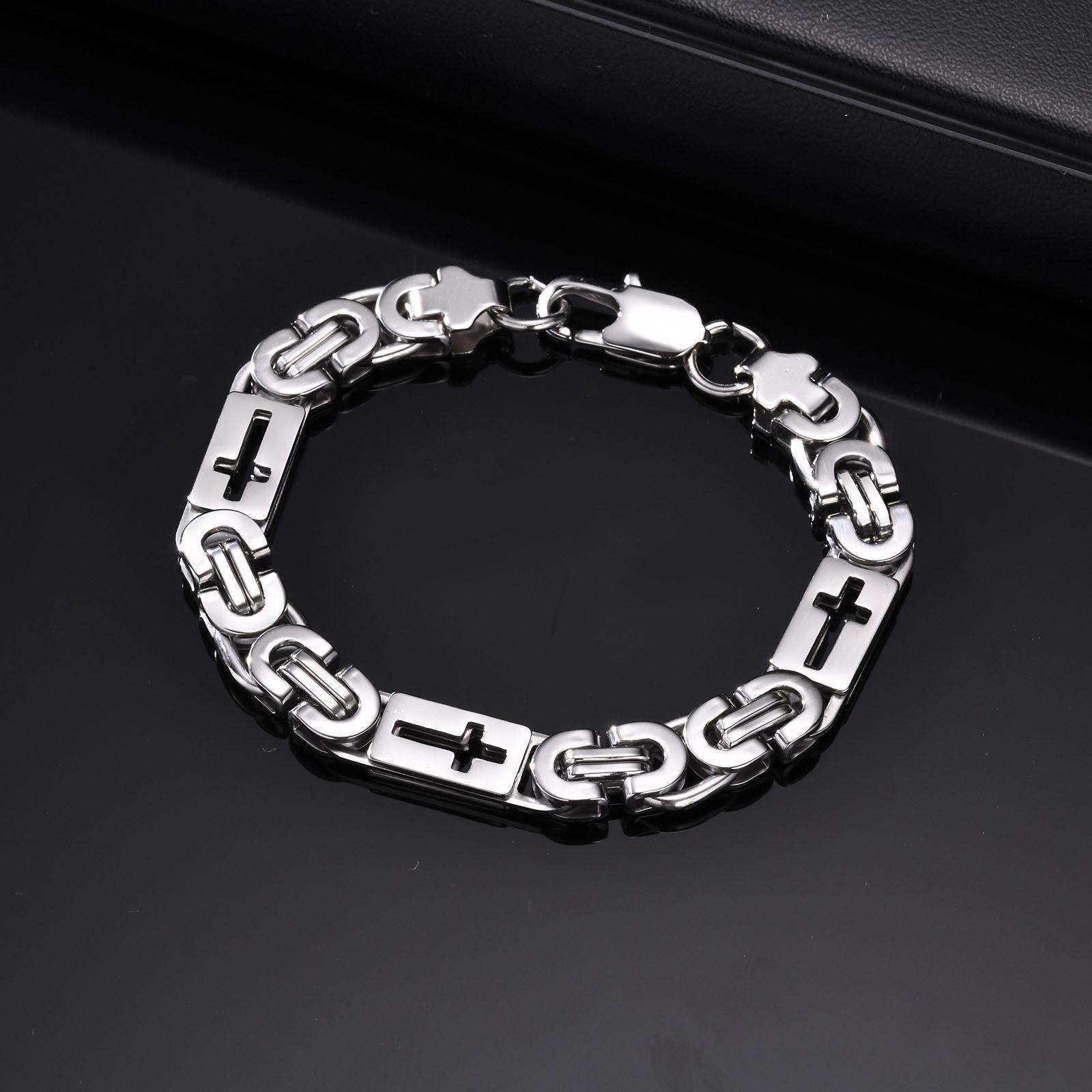 Vnox Byzantine Chain Bracelet for Men Dad, Stainless Steel Hollow Cross 8mm Width Lobster Clasp Wristband Religious Jewelry Gift 19cm
Vnox Byzantine Chain Bracelet for Men Dad, Stainless Steel Hollow Cross 8mm Width Lobster Clasp Wristband Religious Jewelry Gift 19cm