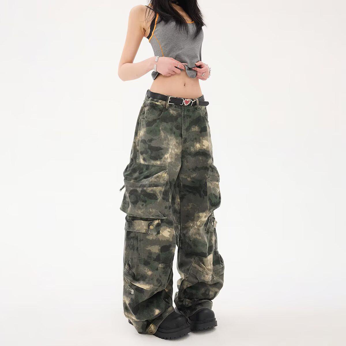 Унісекс Ретро Тай-Дай Камуфляжні Робочі Штани: Надміцні джинси вільного крою, з багатьма кишенями, прямі широкі штанини Medium
Унісекс Ретро Тай-Дай Камуфляжні Робочі Штани: Надміцні джинси вільного крою, з багатьма кишенями, прямі широкі штанини Medium