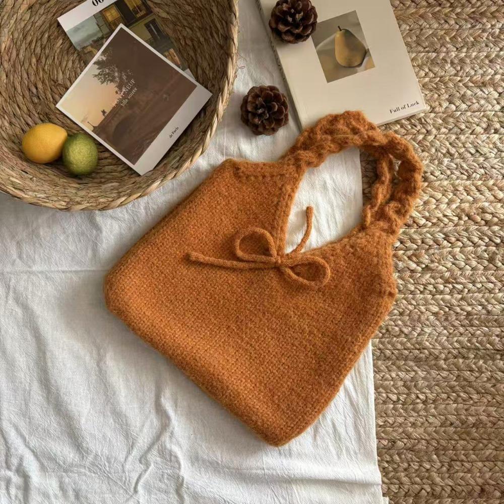 Personalized Multicolor Bow Knitted Handbag Soft Twists Weave Woolen Bag Cute Large Capacity Knitted Wrist Bag Student помаранчевий
Personalized Multicolor Bow Knitted Handbag Soft Twists Weave Woolen Bag Cute Large Capacity Knitted Wrist Bag Student помаранчевий