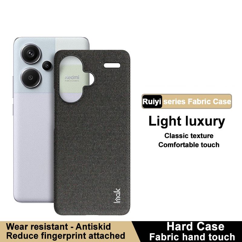 IMAK Ruiyi Series for Xiaomi Redmi Note 13 Pro+ 5G Back Case Cloth Texture PU+PC Cover Protector Black
IMAK Ruiyi Series for Xiaomi Redmi Note 13 Pro+ 5G Back Case Cloth Texture PU+PC Cover Protector Black