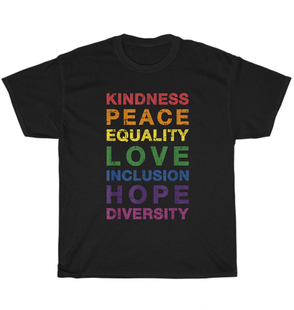 Kindness Peace Equality Rainbow Flag LGBTQ+ Pride Month T-Shirt Unisex Tee Gift S
Kindness Peace Equality Rainbow Flag LGBTQ+ Pride Month T-Shirt Unisex Tee Gift S
