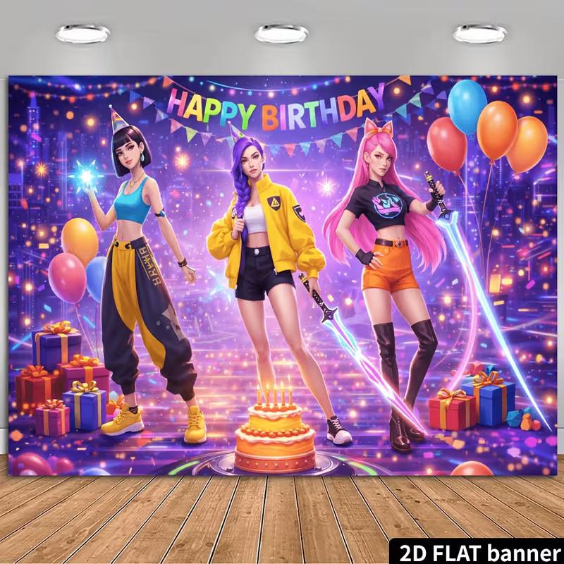 2D Flat Printing Anime Birthday Backdrop, Neon Gaming Party Background 47.2x31.5inch/120*80cm
2D Flat Printing Anime Birthday Backdrop, Neon Gaming Party Background 47.2x31.5inch/120*80cm
