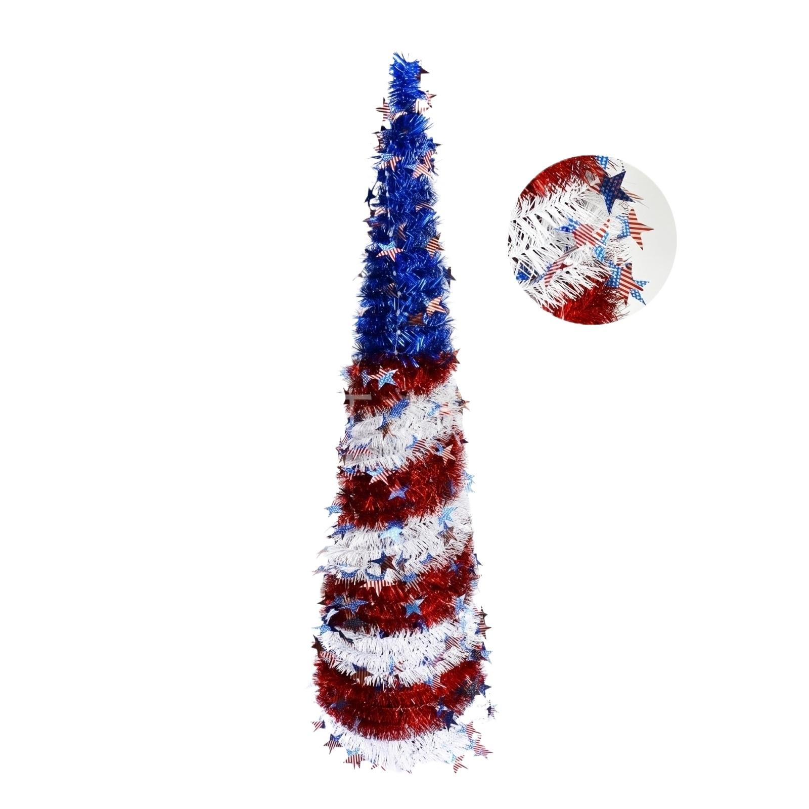US Independence Day Foldable Tree — Red, And Blue Striped, Star-Adorned, Decorative Ornament One Size
US Independence Day Foldable Tree — Red, And Blue Striped, Star-Adorned, Decorative Ornament One Size