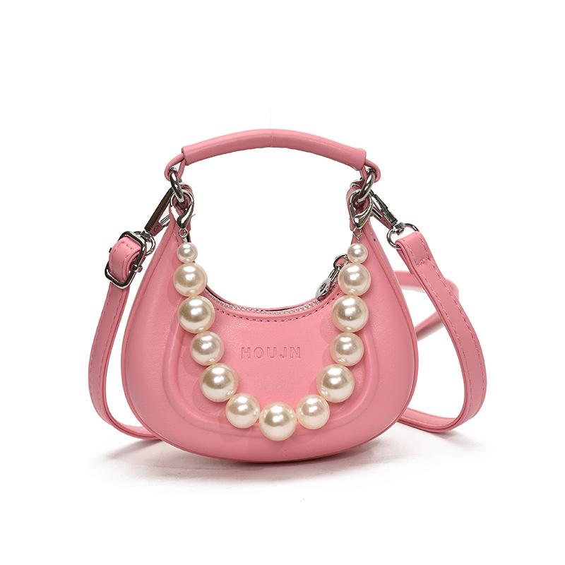 Handheld Crescent-shaped Bag with Sweet Pearl Chain - for Both Boys and Girls, Single Shoulder Bag for Children рожевий червоний колір
Handheld Crescent-shaped Bag with Sweet Pearl Chain - for Both Boys and Girls, Single Shoulder Bag for Children рожевий червоний колір