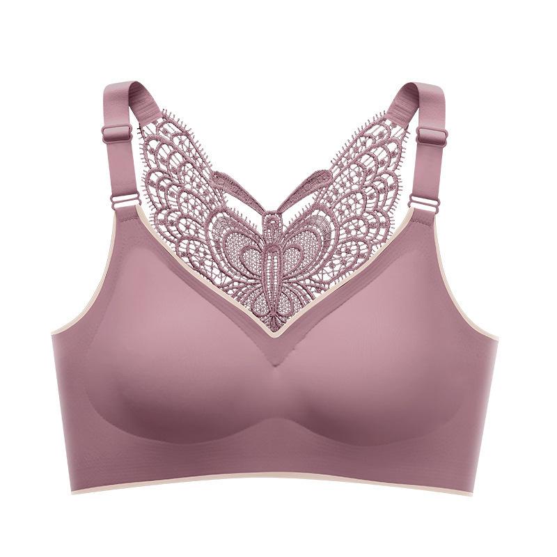 Lady Elegant Seamless Gathering Bra Solid Color Smooth Butterfly Embroidery Beautiful Back Underwear 3D Soft Bra 2XL
Lady Elegant Seamless Gathering Bra Solid Color Smooth Butterfly Embroidery Beautiful Back Underwear 3D Soft Bra 2XL