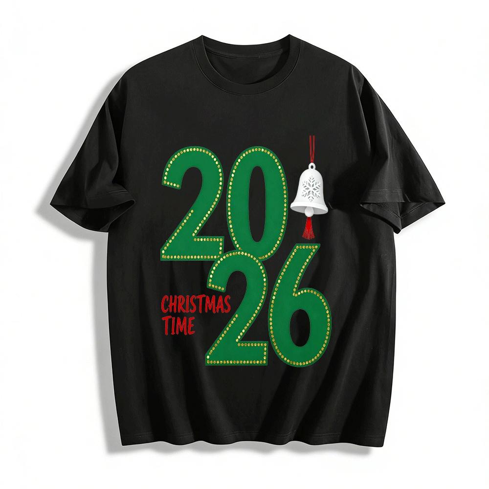 2026 Christmas Time Green Sequined Number Print Casual Top Pure cotton T-shirt 6XL
2026 Christmas Time Green Sequined Number Print Casual Top Pure cotton T-shirt 6XL