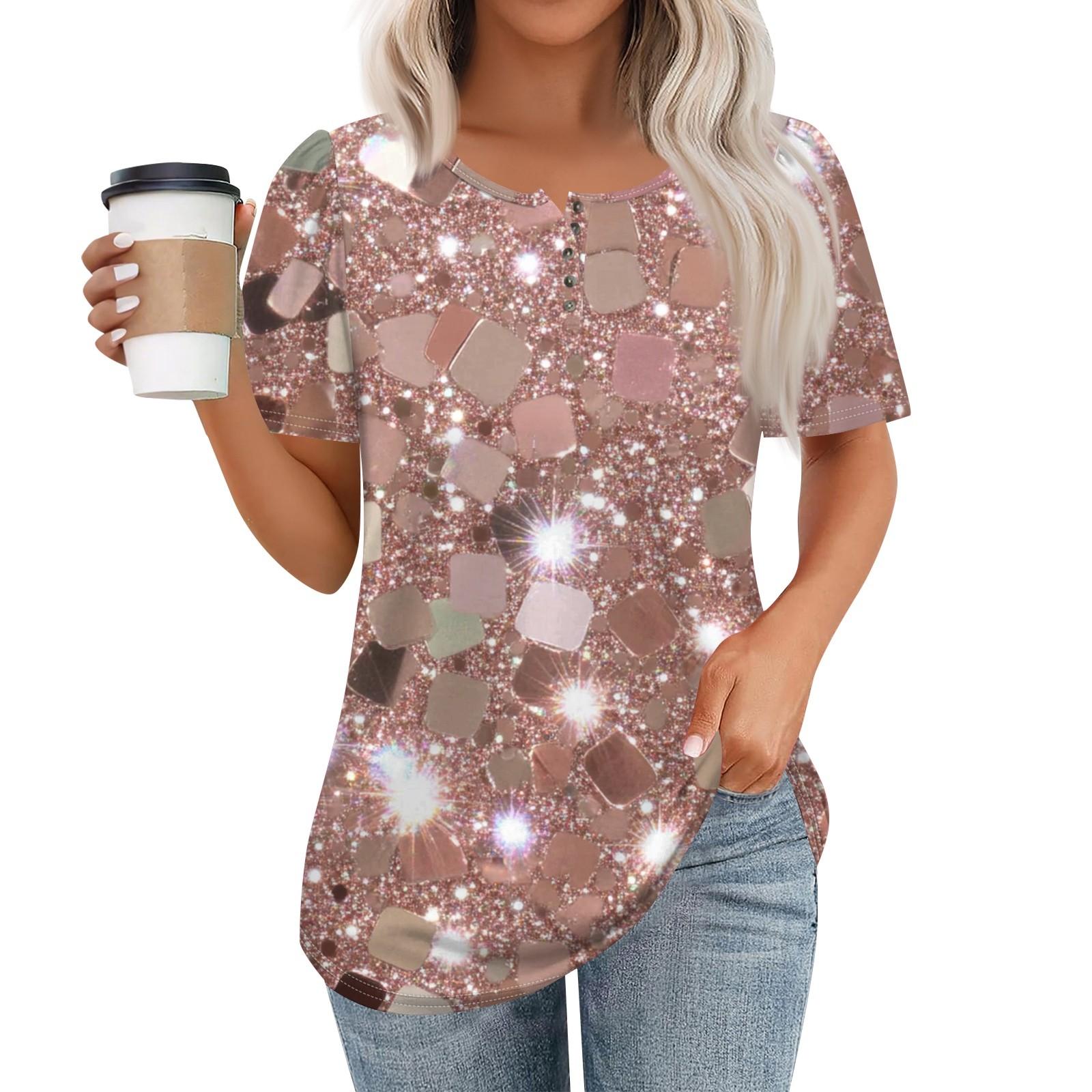 Женский модный повседневный короткий рукав пуловер с принтом на пуговицах и круглым вырезом M
Женский модный повседневный короткий рукав пуловер с принтом на пуговицах и круглым вырезом M