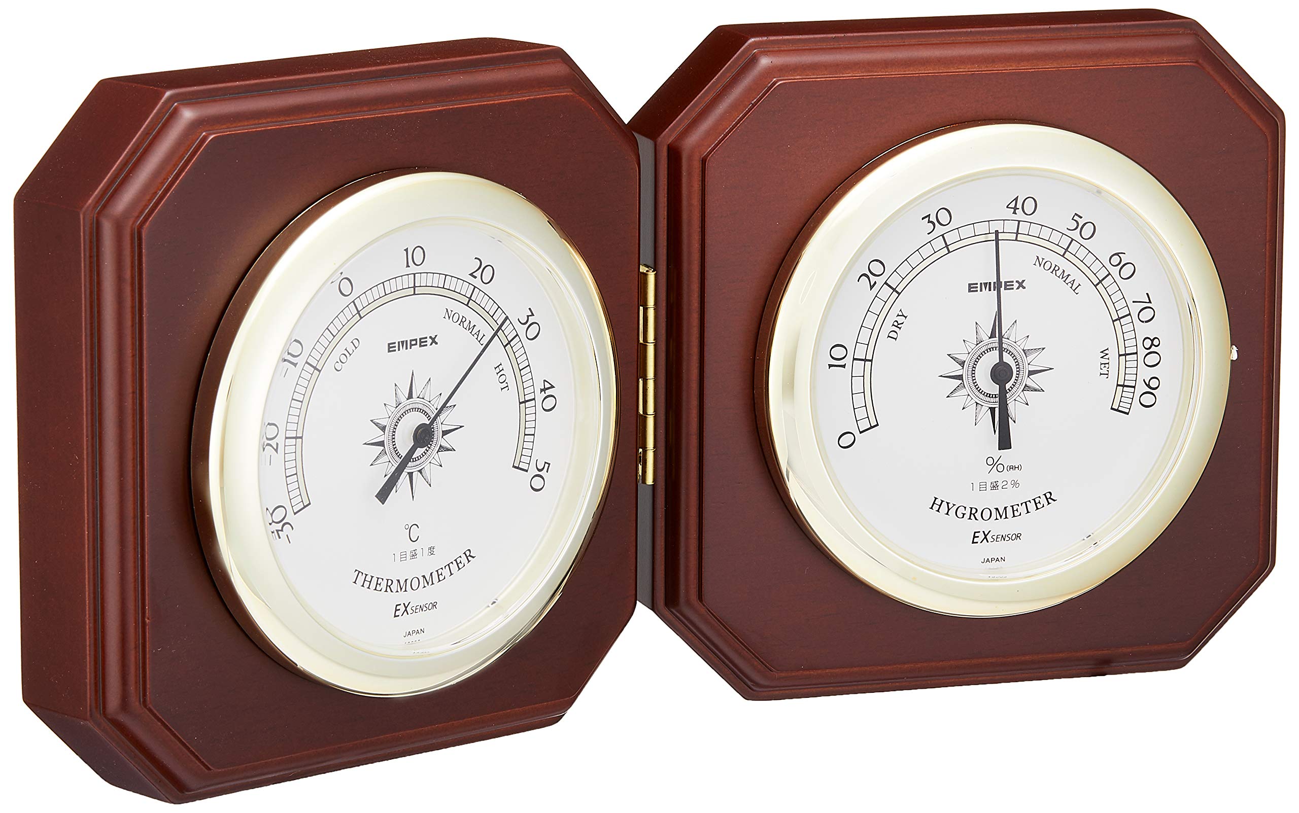 Empex Weather Meter Temperature and Hygrometer Imperial Temperature and Hygrometer for Standing Made in Japan Brown TM-711
Empex Weather Meter Temperature and Hygrometer Imperial Temperature and Hygrometer for Standing Made in Japan Brown TM-711
