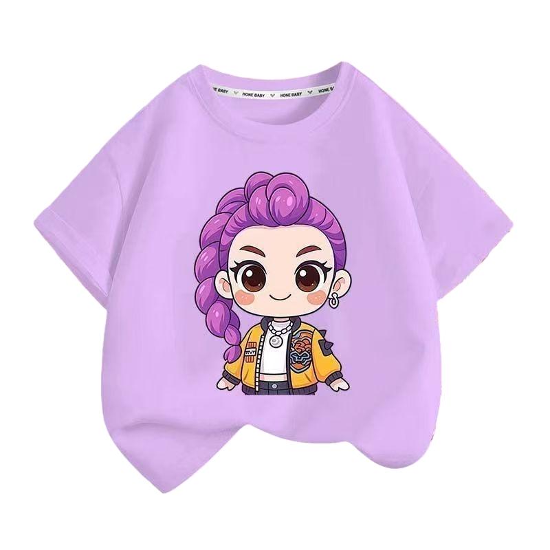 School Girls Pink Purple Sumer T-shirt Outdoor Leisure Anime Girl Clothes Summer Tee Tops 110
School Girls Pink Purple Sumer T-shirt Outdoor Leisure Anime Girl Clothes Summer Tee Tops 110