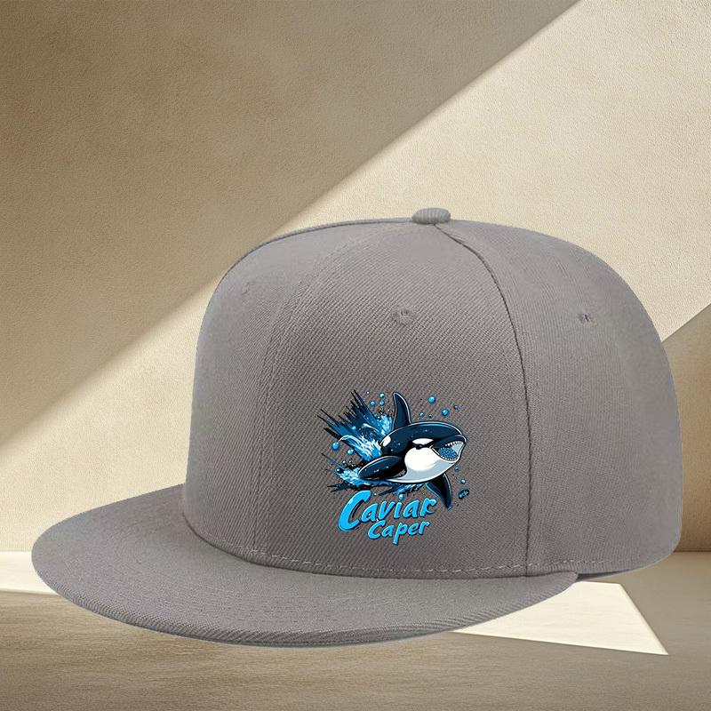 Orca Caviar Caper Graphic Print Baseball Cap Polyester Flat Brim Snapback Hat Casual Streetwear Adjustable One Size
Orca Caviar Caper Graphic Print Baseball Cap Polyester Flat Brim Snapback Hat Casual Streetwear Adjustable One Size