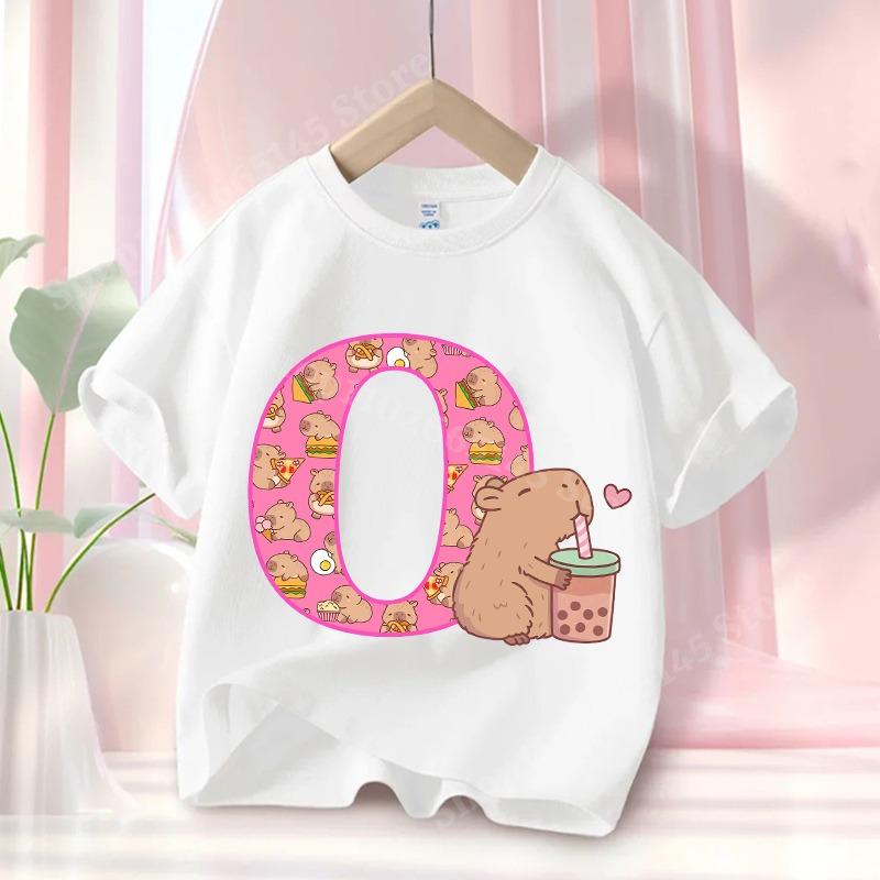 Capibara Cute T-shirt Kids Anime Capybara Letter A-Z Tees Girls Summer Short Sleeve Cotton 130
Capibara Cute T-shirt Kids Anime Capybara Letter A-Z Tees Girls Summer Short Sleeve Cotton 130