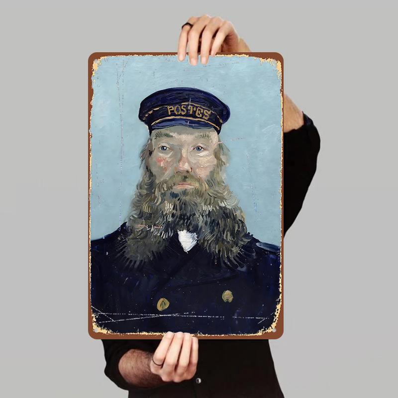 Van Gogh Style Postman Portrait Custom Metal Tin Painting Vintage Home Decor Living Room Study Wall Art Hanging 7.9x11.8In(20x30cm)
Van Gogh Style Postman Portrait Custom Metal Tin Painting Vintage Home Decor Living Room Study Wall Art Hanging 7.9x11.8In(20x30cm)