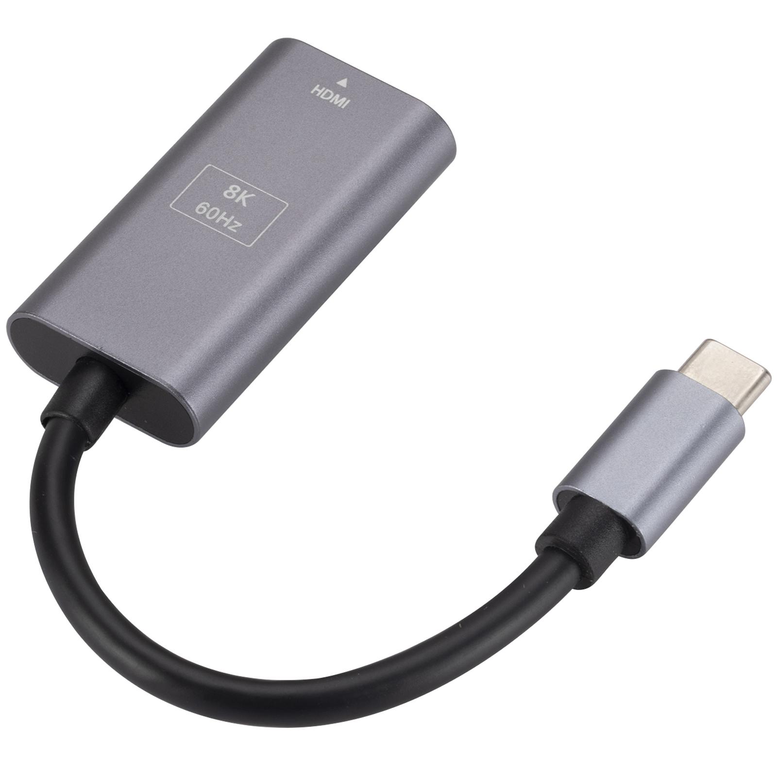 8K/60Hz USB 3.1 Type-C Male to HDMI Female Converter Adapter Cable,4.5x2.4x1cm As Shown A
8K/60Hz USB 3.1 Type-C Male to HDMI Female Converter Adapter Cable,4.5x2.4x1cm As Shown A