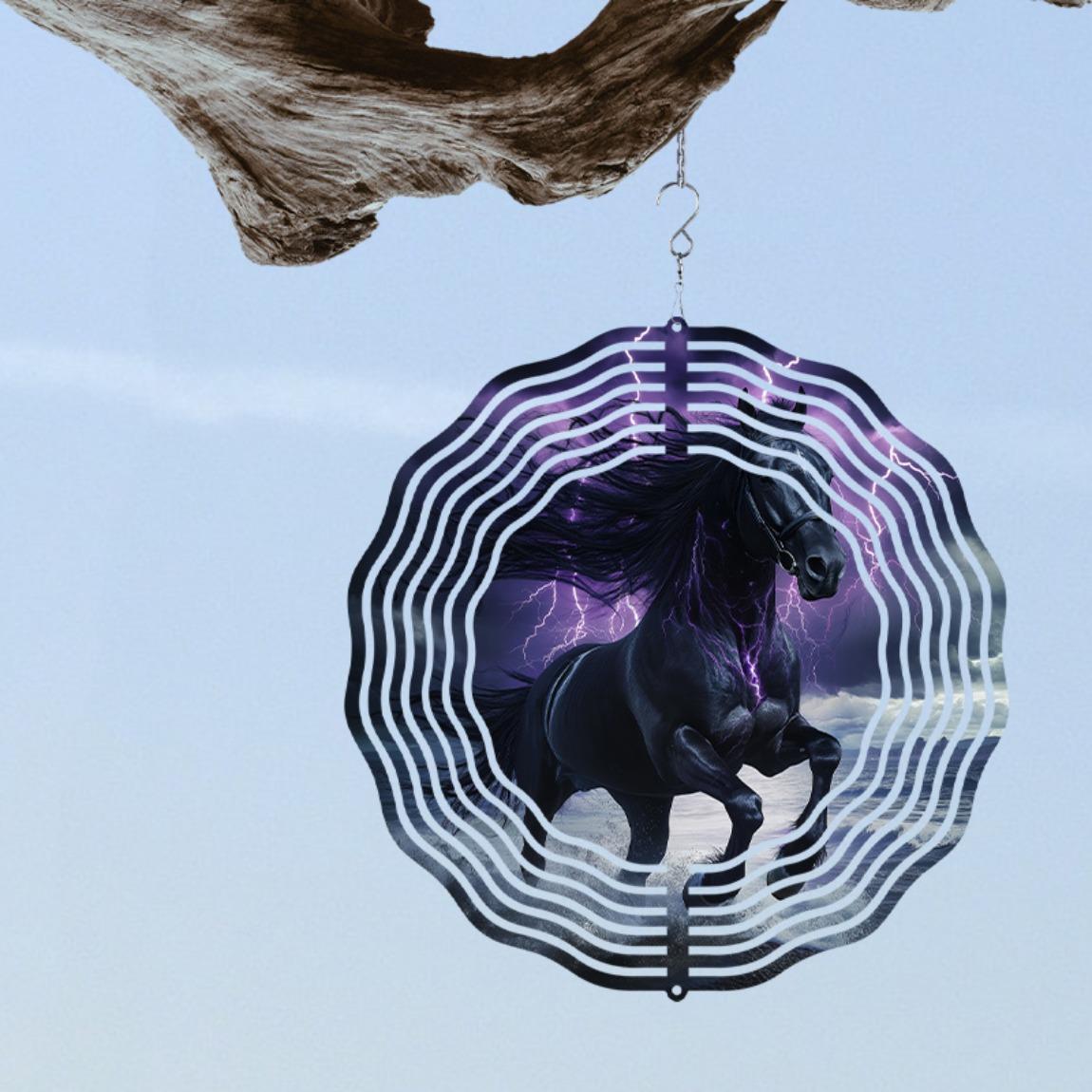 10-Inch Black Horse Wind Spinner - 360° Rotating Metal Garden Art, Outdoor Wind Chime Decor with Rust-Proof Hook for Yard, Patio, or Door Hanging 01A
10-Inch Black Horse Wind Spinner - 360° Rotating Metal Garden Art, Outdoor Wind Chime Decor with Rust-Proof Hook for Yard, Patio, or Door Hanging 01A