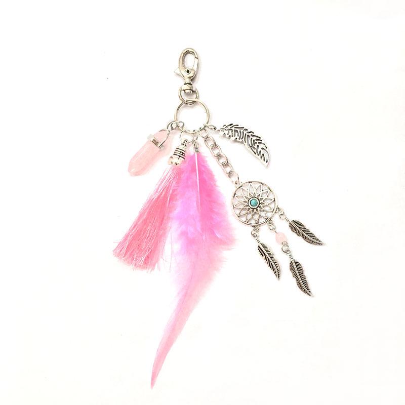 European Bohemian Tassel Keychain with Feather, Turquoise, Palm, and Dreamcatcher Pendant - Zinc Alloy
European Bohemian Tassel Keychain with Feather, Turquoise, Palm, and Dreamcatcher Pendant - Zinc Alloy