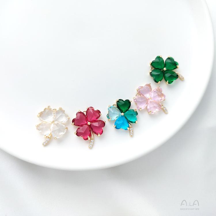 14K Gold-Filled Zircon Four-Leaf Clover Pendant Necklace & Earrings - Handmade & Color-Preserving DIY Jewelry Charms
14K Gold-Filled Zircon Four-Leaf Clover Pendant Necklace & Earrings - Handmade & Color-Preserving DIY Jewelry Charms
