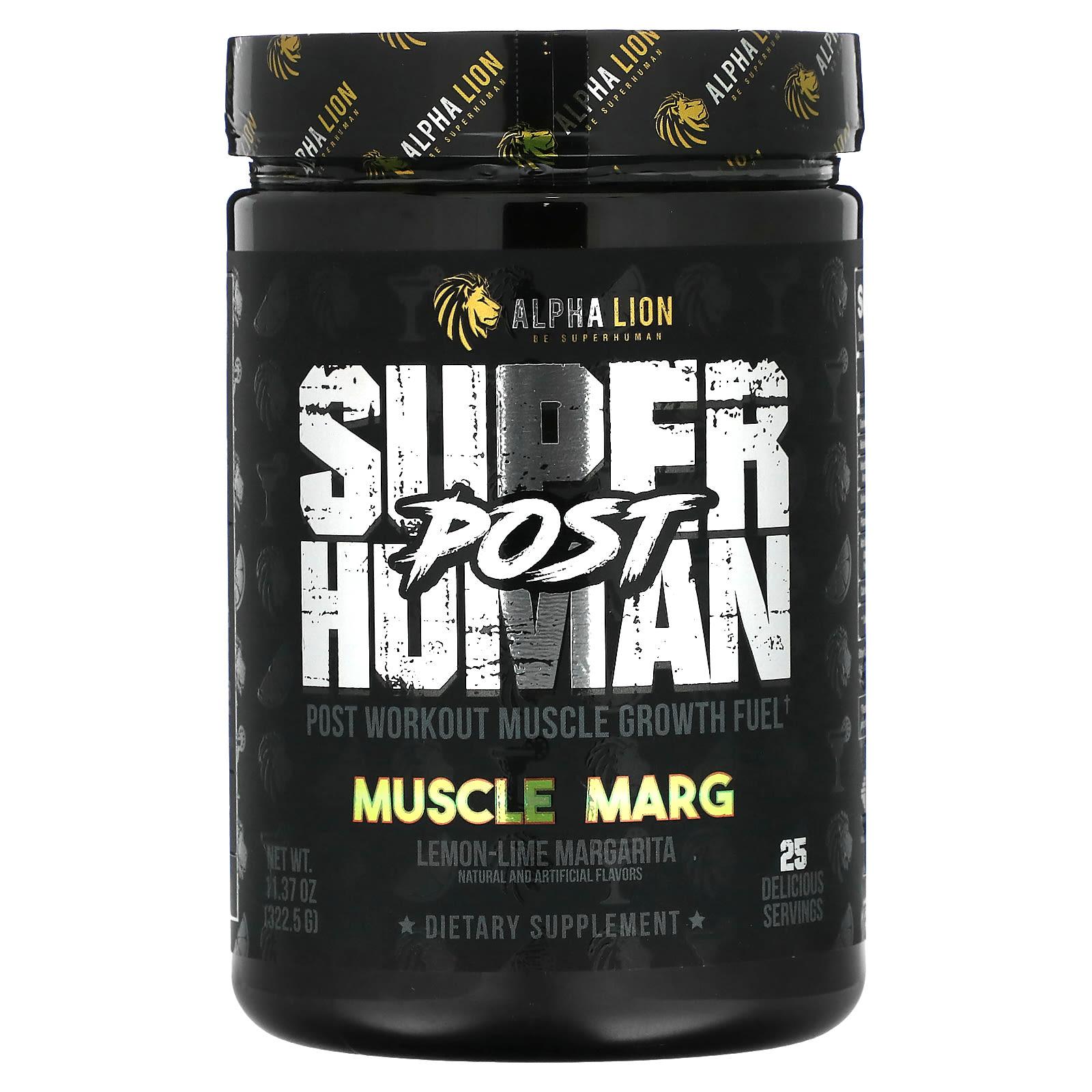 ALPHA LION, SuperHuman Post, Muscle Marg, Lemon-Lime Margarita, 11.37 oz (322.5 g)
ALPHA LION, SuperHuman Post, Muscle Marg, Lemon-Lime Margarita, 11.37 oz (322.5 g)