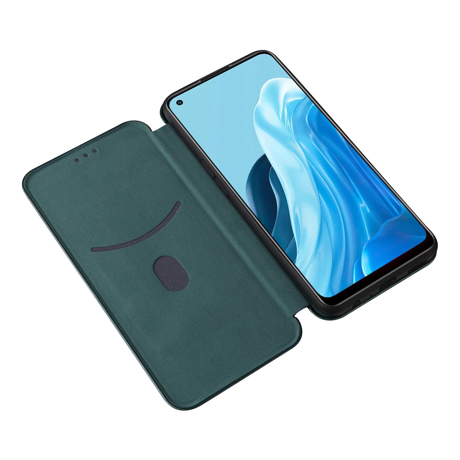 For Oppo Find X5 Lite/Reno7 SE 5G/Reno7 5G (Global) Carbon Fiber Texture Phone Case Magnetic Absorption Anti-fall Stand Shell with Card Slot Green
For Oppo Find X5 Lite/Reno7 SE 5G/Reno7 5G (Global) Carbon Fiber Texture Phone Case Magnetic Absorption Anti-fall Stand Shell with Card Slot Green