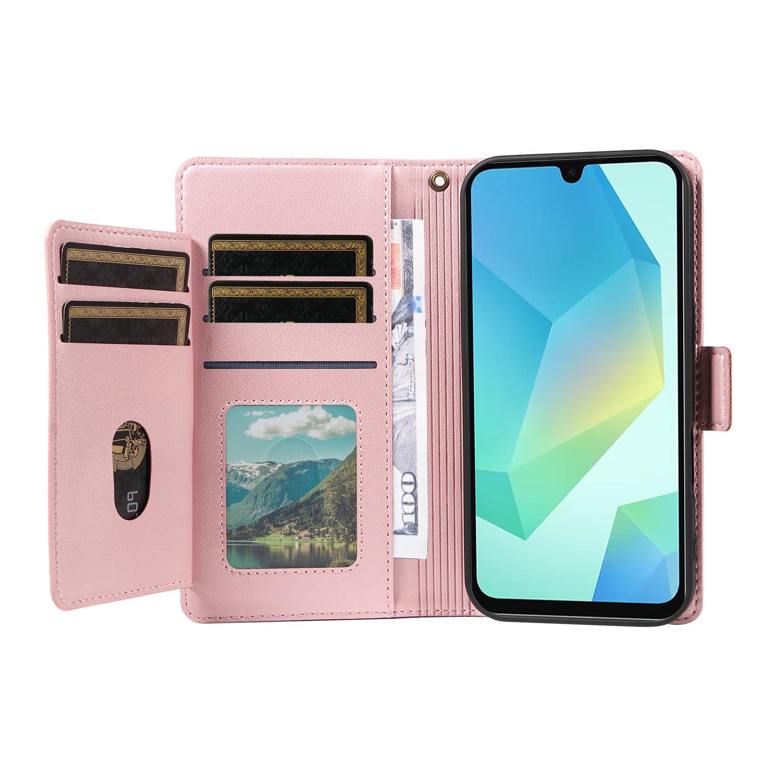 For Samsung Galaxy A26 5G/A16 5G/A16 4G Case with Multi-Card Holder and Strap PU Leather Phone Cover Stand Rose Gold
For Samsung Galaxy A26 5G/A16 5G/A16 4G Case with Multi-Card Holder and Strap PU Leather Phone Cover Stand Rose Gold