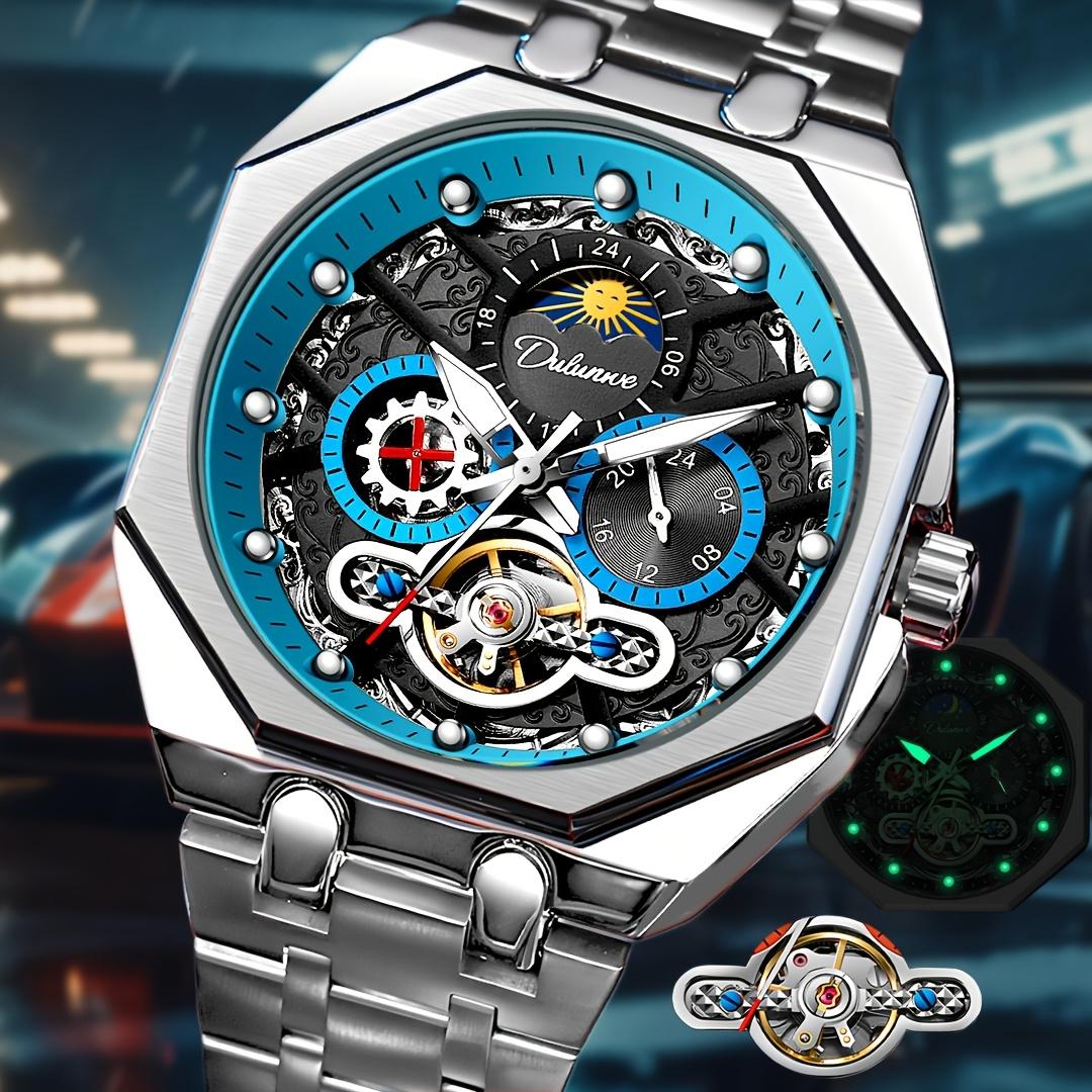 Tourbillon Hollowed Out Strong Luminous Moon Phase Mechanical Watch for Men, Fully Automatic Business Watch, Holiday Gift, Stainless Steel Watch синій
Tourbillon Hollowed Out Strong Luminous Moon Phase Mechanical Watch for Men, Fully Automatic Business Watch, Holiday Gift, Stainless Steel Watch синій