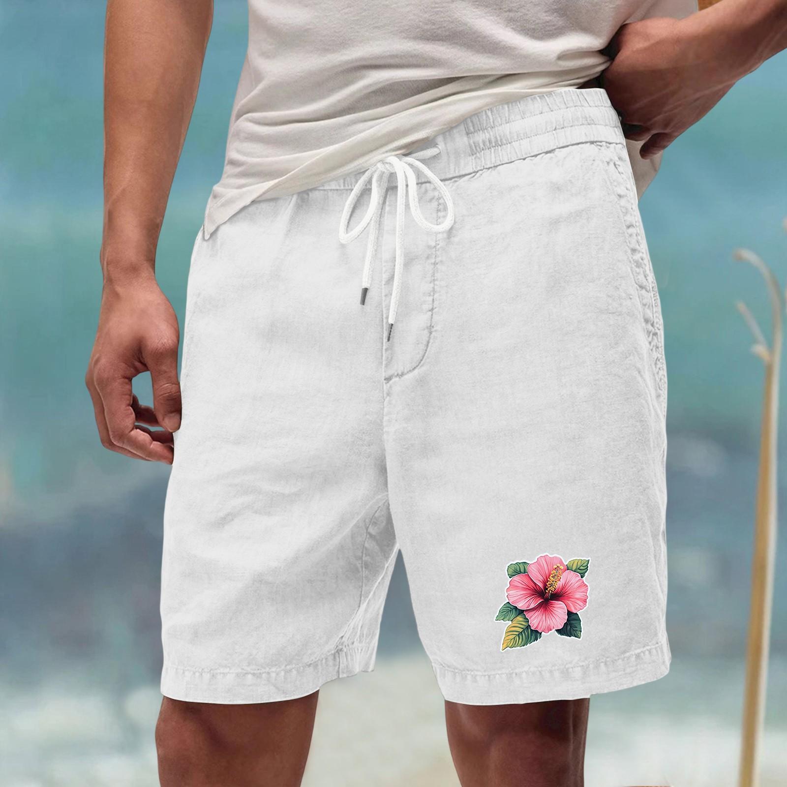Men s Casual Drawstring Elastic Waist Shorts with Floral Embroidery Lightweight Breathable Summer Beachwear L білий
Men s Casual Drawstring Elastic Waist Shorts with Floral Embroidery Lightweight Breathable Summer Beachwear L білий