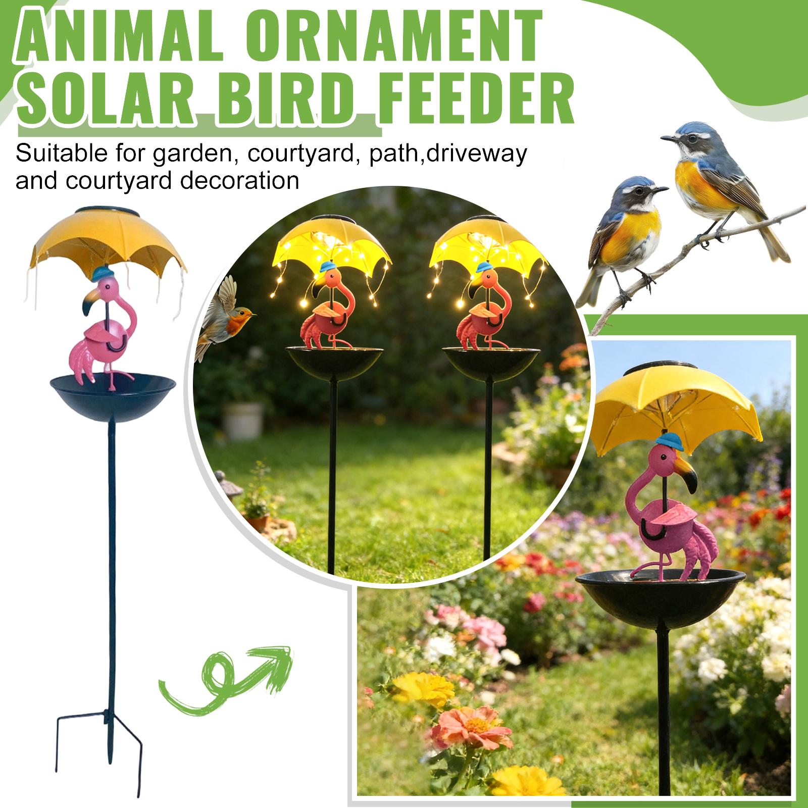 Solar Bird Feeder Garden Decor, Outdoor Solar Lights With Umbrella, Feeder Decorative Path Lights Yard Art Ornament Bird Feeder One Size
Solar Bird Feeder Garden Decor, Outdoor Solar Lights With Umbrella, Feeder Decorative Path Lights Yard Art Ornament Bird Feeder One Size