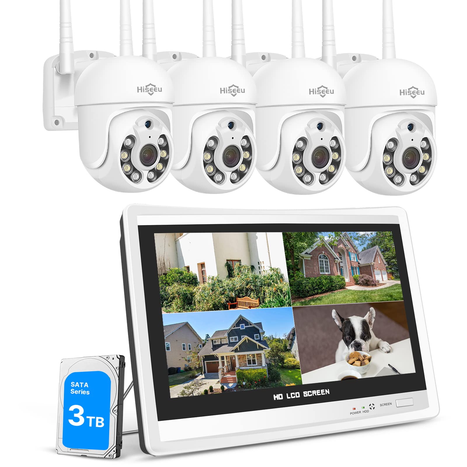 million tracking function Security camera Wireless Hiseeu LCD monitor integrated NVR Set of 4 wireless cameras Expandable up to 10 channels Remote
million tracking function Security camera Wireless Hiseeu LCD monitor integrated NVR Set of 4 wireless cameras Expandable up to 10 channels Remote