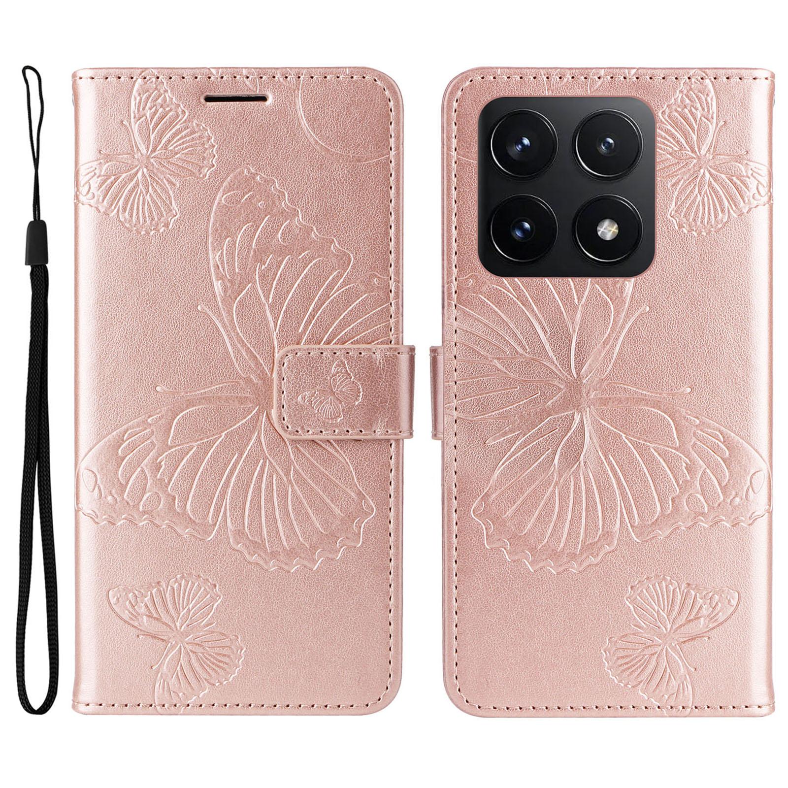For Xiaomi 14T Wallet Case Floral Butterfly Imprinted Leather Phone Cover Stand Rose Gold
For Xiaomi 14T Wallet Case Floral Butterfly Imprinted Leather Phone Cover Stand Rose Gold