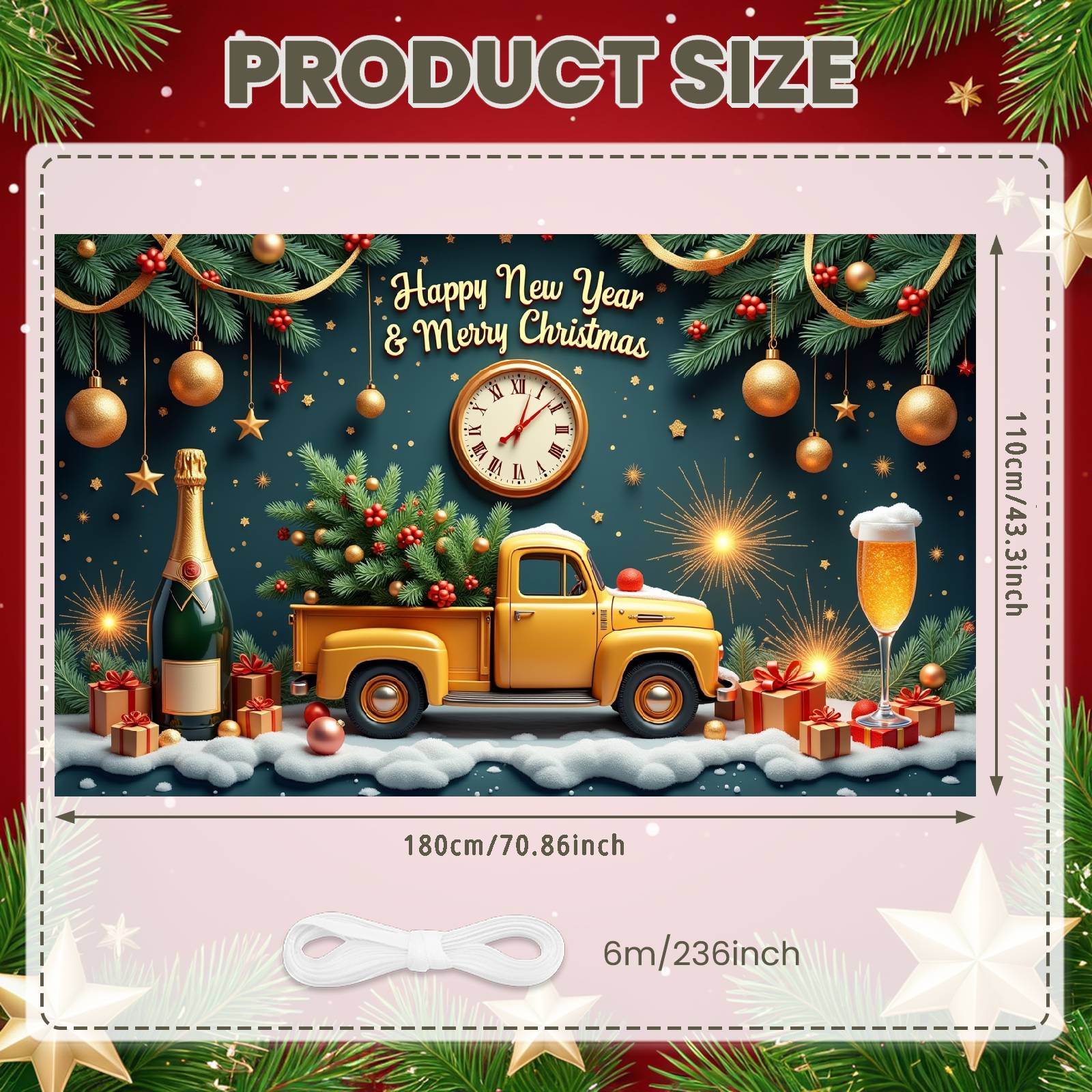 Christmas Truck Display Gift Box Accent New Year Banner Merry Christmas Banner Golden Decorative Xmas Celebration Banner For New
Christmas Truck Display Gift Box Accent New Year Banner Merry Christmas Banner Golden Decorative Xmas Celebration Banner For New