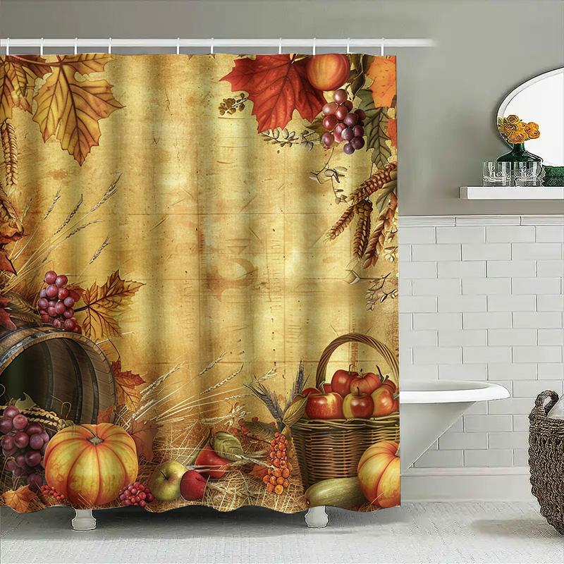 Tuniu Autumn Harvest Shower Curtain Rustic Fall Leaves Grapes Pumpkin Basket Linen Texture Wall Decor W60H190(CM)-1 Pcs
Tuniu Autumn Harvest Shower Curtain Rustic Fall Leaves Grapes Pumpkin Basket Linen Texture Wall Decor W60H190(CM)-1 Pcs