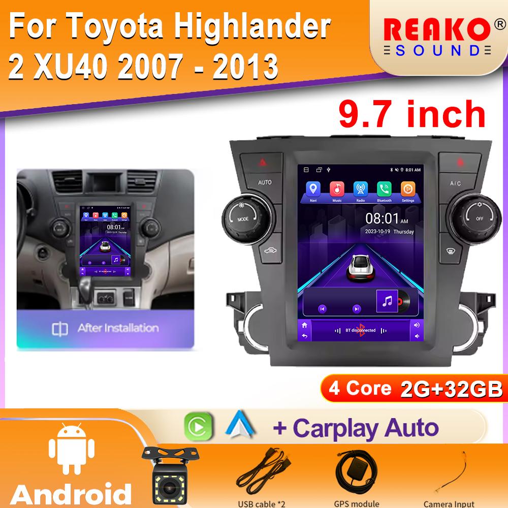 Для Toyota Highlander 2 XU40 2007 - 2013 Для Tesla Style Screen Car Radio Мультимедійний відеоплеєр GPS 2din DVD 4 core 2GB+32GB carplay
Для Toyota Highlander 2 XU40 2007 - 2013 Для Tesla Style Screen Car Radio Мультимедійний відеоплеєр GPS 2din DVD 4 core 2GB+32GB carplay