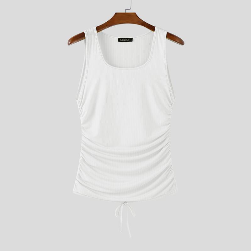 INCERUN Мужские майки без рукавов с боковой кулиской, повседневные, с оборками, облегающие, в рубчик 5XL
INCERUN Мужские майки без рукавов с боковой кулиской, повседневные, с оборками, облегающие, в рубчик 5XL